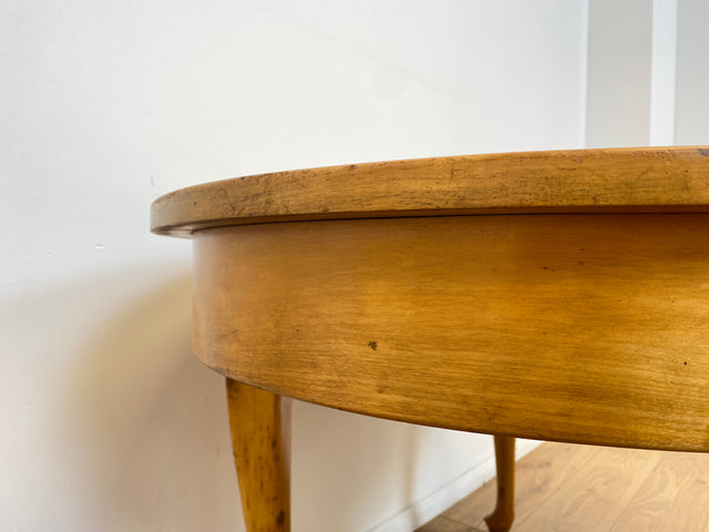 WMK # Wunderschöner ovaler heller dänischer antiker Esszimmertisch aus vollem Holz, 2x ausziehbar mit integr. Platten # Esstisch Tisch Holztisch Ausziehtisch Esszimmer Jugendstil Chippendale Vintage