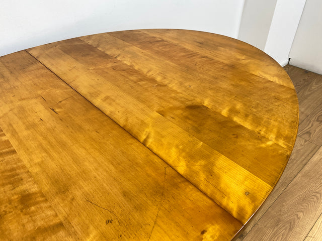 WMK # Wunderschöner ovaler heller dänischer antiker Esszimmertisch aus vollem Holz, 2x ausziehbar mit integr. Platten # Esstisch Tisch Holztisch Ausziehtisch Esszimmer Jugendstil Chippendale Vintage