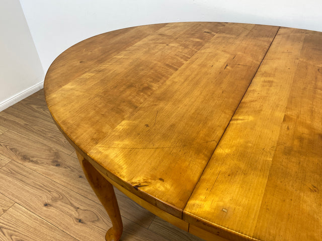 WMK # Wunderschöner ovaler heller dänischer antiker Esszimmertisch aus vollem Holz, 2x ausziehbar mit integr. Platten # Esstisch Tisch Holztisch Ausziehtisch Esszimmer Jugendstil Chippendale Vintage