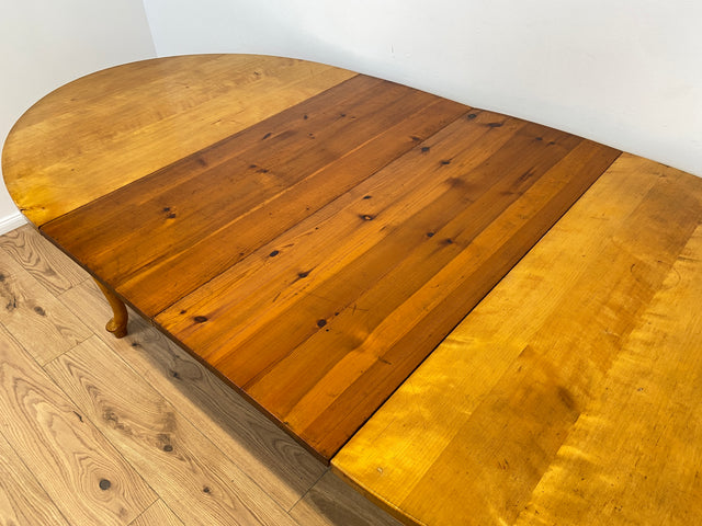 WMK # Wunderschöner ovaler heller dänischer antiker Esszimmertisch aus vollem Holz, 2x ausziehbar mit integr. Platten # Esstisch Tisch Holztisch Ausziehtisch Esszimmer Jugendstil Chippendale Vintage