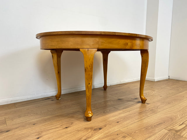 WMK # Wunderschöner ovaler heller dänischer antiker Esszimmertisch aus vollem Holz, 2x ausziehbar mit integr. Platten # Esstisch Tisch Holztisch Ausziehtisch Esszimmer Jugendstil Chippendale Vintage
