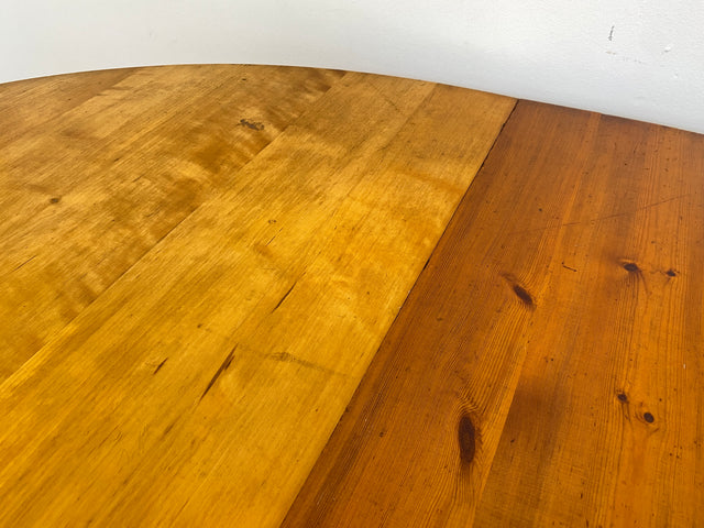 WMK # Wunderschöner ovaler heller dänischer antiker Esszimmertisch aus vollem Holz, 2x ausziehbar mit integr. Platten # Esstisch Tisch Holztisch Ausziehtisch Esszimmer Jugendstil Chippendale Vintage