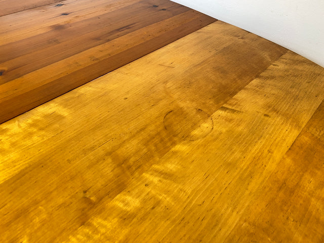 WMK # Wunderschöner ovaler heller dänischer antiker Esszimmertisch aus vollem Holz, 2x ausziehbar mit integr. Platten # Esstisch Tisch Holztisch Ausziehtisch Esszimmer Jugendstil Chippendale Vintage