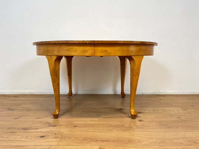 WMK # Wunderschöner ovaler heller dänischer antiker Esszimmertisch aus vollem Holz, 2x ausziehbar mit integr. Platten # Esstisch Tisch Holztisch Ausziehtisch Esszimmer Jugendstil Chippendale Vintage