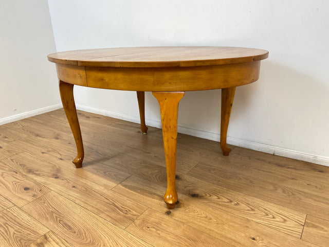 WMK # Wunderschöner ovaler heller dänischer antiker Esszimmertisch aus vollem Holz, 2x ausziehbar mit integr. Platten # Esstisch Tisch Holztisch Ausziehtisch Esszimmer Jugendstil Chippendale Vintage