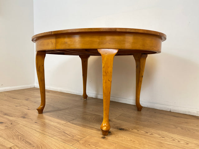 WMK # Wunderschöner ovaler heller dänischer antiker Esszimmertisch aus vollem Holz, 2x ausziehbar mit integr. Platten # Esstisch Tisch Holztisch Ausziehtisch Esszimmer Jugendstil Chippendale Vintage