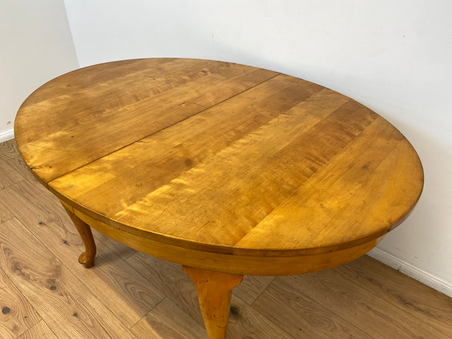 WMK # Wunderschöner ovaler heller dänischer antiker Esszimmertisch aus vollem Holz, 2x ausziehbar mit integr. Platten # Esstisch Tisch Holztisch Ausziehtisch Esszimmer Jugendstil Chippendale Vintage