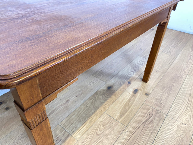 WMK I Sehr schöner und robuster dänischer antiker Esstisch aus massiver Eiche, ausziehbar I Ausziehtisch Holztisch Esszimmertisch Küchentisch Dining Table Jugendstil Vintage Berlin Karlsruhe Hessen