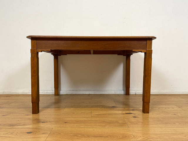 WMK I Sehr schöner und robuster dänischer antiker Esstisch aus massiver Eiche, ausziehbar I Ausziehtisch Holztisch Esszimmertisch Küchentisch Dining Table Jugendstil Vintage Berlin Karlsruhe Hessen