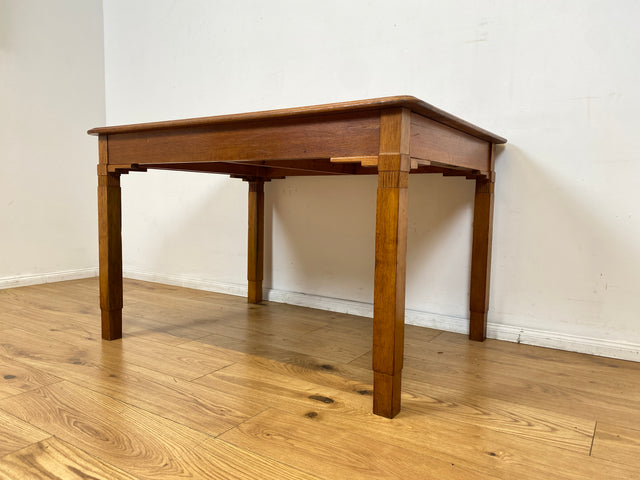 WMK I Sehr schöner und robuster dänischer antiker Esstisch aus massiver Eiche, ausziehbar I Ausziehtisch Holztisch Esszimmertisch Küchentisch Dining Table Jugendstil Vintage Berlin Karlsruhe Hessen