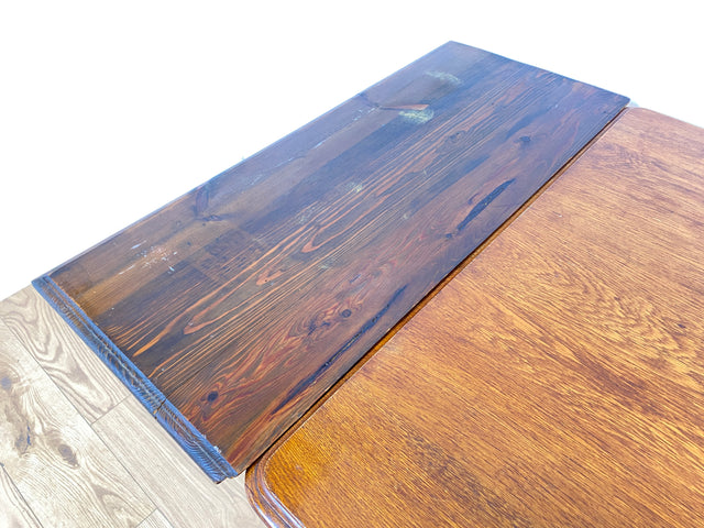 WMK I Sehr schöner und robuster dänischer antiker Esstisch aus massiver Eiche, ausziehbar I Ausziehtisch Holztisch Esszimmertisch Küchentisch Dining Table Jugendstil Vintage Berlin Karlsruhe Hessen