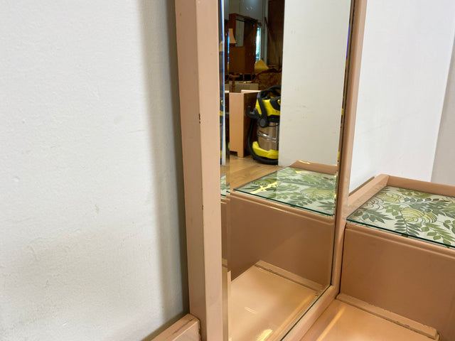 WMK I Sehr hübsche, rosa lackierte, Art Deco Frisierkommode aus vollem Holz mit großem Spiegel und Schublade I Spiegel Kommode Schmink Tisch Kommode Wäsche Ganzkörper Antik Vintage Berlin Leipzig NRW