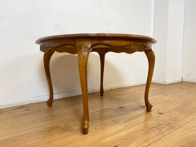 WMK I Versand 85€ I Eleganter runder Stilmöbel Couchtisch im Stil von Louis XV mit Cabriole-Beinen