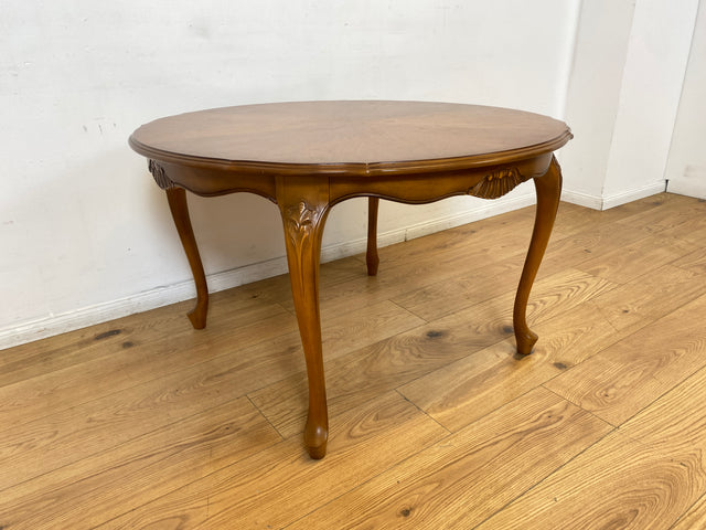 WMK I Versand 85€ I Eleganter runder Stilmöbel Couchtisch im Stil von Louis XV mit Cabriole-Beinen