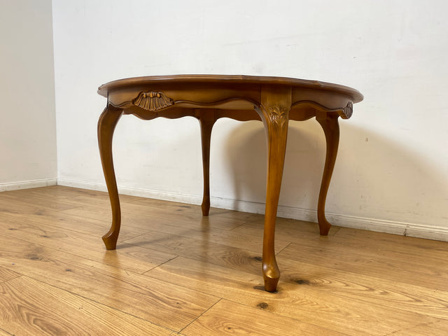 WMK I Versand 85€ I Eleganter runder Stilmöbel Couchtisch im Stil von Louis XV mit Cabriole-Beinen
