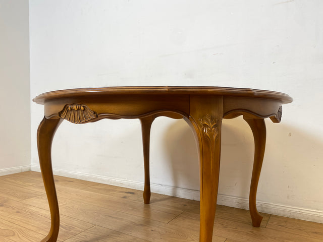 WMK I Versand 85€ I Eleganter runder Stilmöbel Couchtisch im Stil von Louis XV mit Cabriole-Beinen