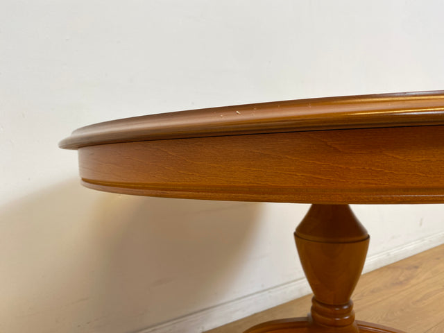 Eleganter und sehr gut erhaltener runder Stilmöbel Salontisch im antiken Stil mit edler Vogelaugenmaserung & Klauenfüßen in Messing