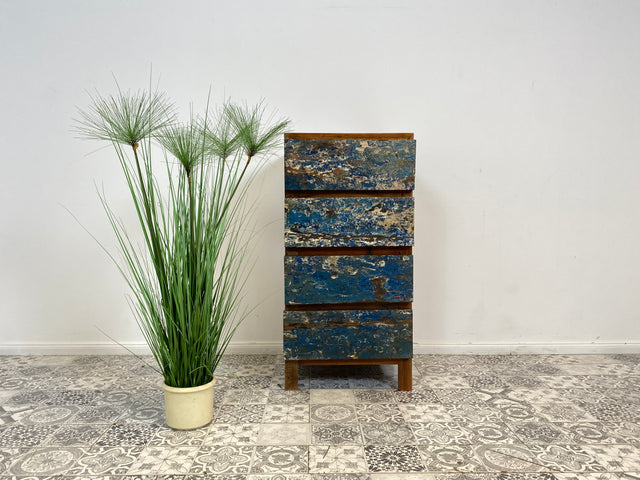 Boatwood by WMK # Sehr schöne und hochwertige Schubladenkommode aus altem Bootsholz, ein handgefertigtes Unikat aus massivem Teakholz # Schrank Kommode Wäschekommode Board Flurkommode Teak Upcycling