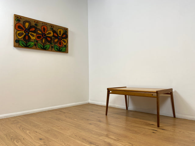 WMK # Rarer Designer Couchtisch aus dem "Hunting Chair Set" von PGH Erzgebirgisches Kunsthandwerk Annaberg Buchholz in gutem Originalzustand