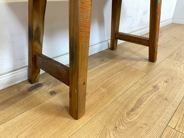 Boatwood by WMK # Meeresblaue 75cm lange Sitzbank aus altem Bootsholz, ein handgefertigtes Unikat aus massivem Teakholz # Bank Holzbank Bench Gartenbank Küchenbank Gartenmöbel Balkonmöbel Treibholz