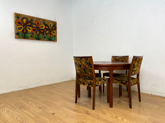 WMK Set aus 4 sehr gut erhaltenen skandinavischen Designerstühlen von Svegards Markaryd aus Palisander + Originalbezug # Stühle Esszimmerstühle Dining Chairs Vintage Mid-Century Rosewood Danish Design