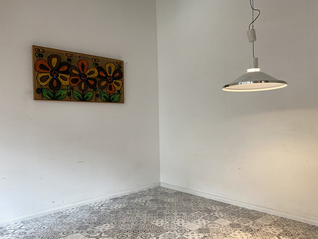 WMK Gut erhaltene skandinavische Designer Pendelleuchte Gustaf von alta design aus Aluminium und Chrom # Lampe Hängelampe Deckenlampe Wohnzimmerlampe Leuchte Licht Hängeleuchte Vintage Space Age 70er