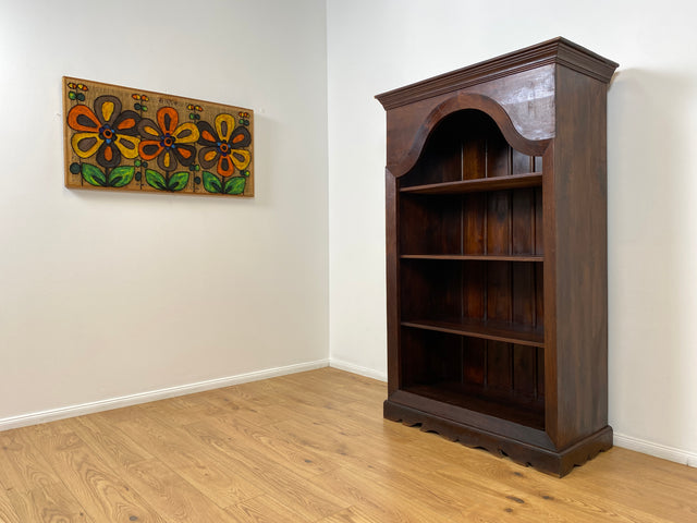 WMK Hochwertiger und gut erhaltener offener Vintage Kleiderschrank im antiken Stil aus vollem Holz mit tiefen und stabilen Regalböden # Schrank Wäscheschrank Wardrobe Regal Bücherschrank Bücherregal