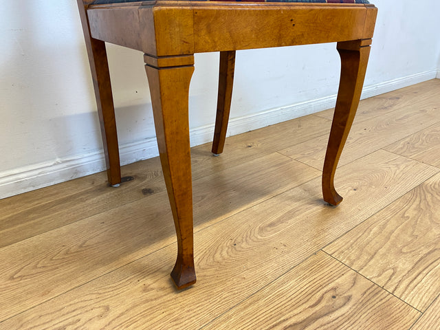 WMK I Eleganter und sehr gut erhaltener schwedischer 50er Jahre Esszimmerstuhl mit feinen Intarsien und stimmigen Sitzbezug # Stuhl Holzstuhl Küchenstuhl Dining Chair Vintage Berlin Augsburg Magdeburg