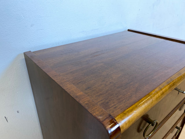 WMK # Hübsche und gut erhaltene skandinavische 50er Jahre Kommode aus vollem Holz mit Schubladen & Messinggriffen # Schubladenkommode Schrank Wäschekommode Flurkommode Mid-Century Vintage Berlin 60er
