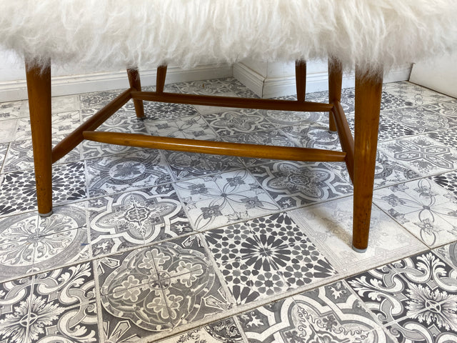 WMK # 1/4 Außergewönlicher & sehr seltener skandinavischer 50er Jahre Designer Sessel von Alf Svensson mit neuem Fellbezug # Cocktailsessel Easychair Relaxsessel Stuhl Armchair Mid-Century Vintage