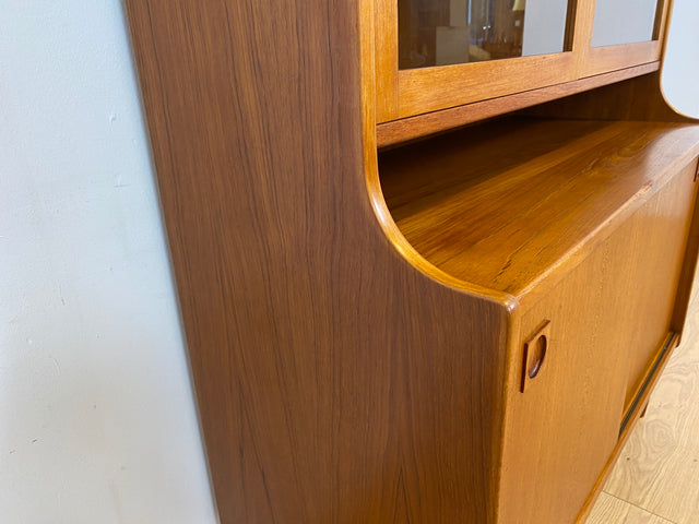 WMK # Hochwertige skandinavische Mid-Century Designer Vitrine von Brouer Møbelfabrik aus massivem Teakholz # Regal Bücherschrank Bücherregal Sideboard Highboard Glass Cabinet Danish Design Vintage