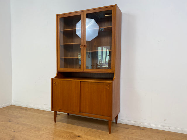 WMK # Hochwertige skandinavische Mid-Century Designer Vitrine von Brouer Møbelfabrik aus massivem Teakholz # Regal Bücherschrank Bücherregal Sideboard Highboard Glass Cabinet Danish Design Vintage