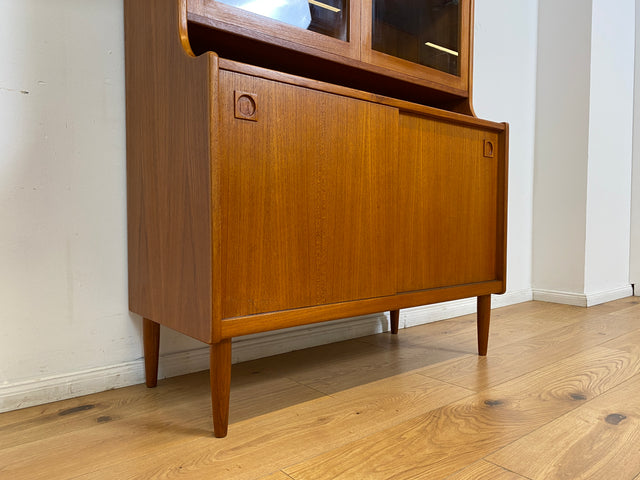 WMK # Hochwertige skandinavische Mid-Century Designer Vitrine von Brouer Møbelfabrik aus massivem Teakholz # Regal Bücherschrank Bücherregal Sideboard Highboard Glass Cabinet Danish Design Vintage