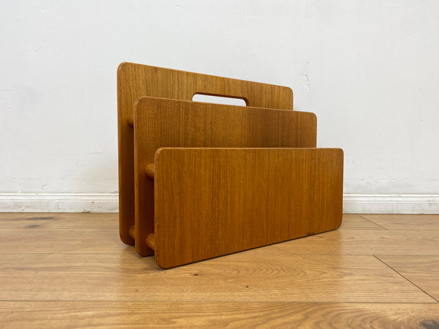 WMK # Stilvolle skandinavische Zeitungsablage aus hochwertigem Teakholz # Zeitungshalter Zeitungsständer Zeitungstisch Zeitschriftenständer Beistelltisch Danish Design Mid-Century 70er Vintage Teak