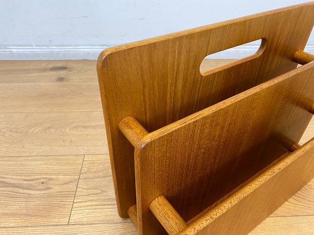 WMK # Stilvolle skandinavische Zeitungsablage aus hochwertigem Teakholz # Zeitungshalter Zeitungsständer Zeitungstisch Zeitschriftenständer Beistelltisch Danish Design Mid-Century 70er Vintage Teak