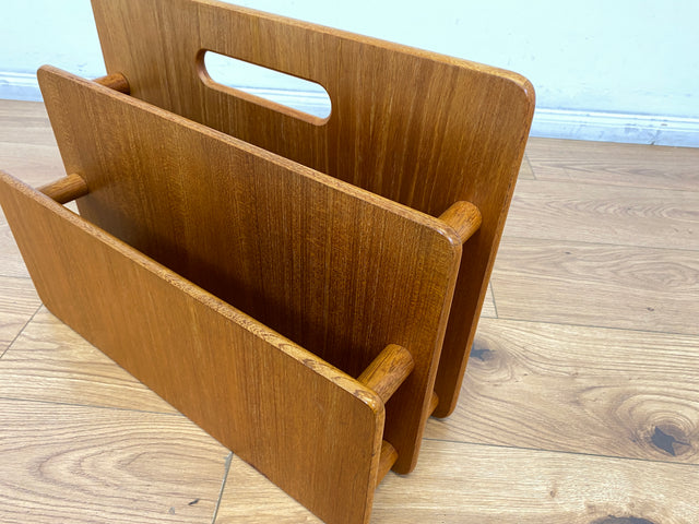 WMK # Stilvolle skandinavische Zeitungsablage aus hochwertigem Teakholz # Zeitungshalter Zeitungsständer Zeitungstisch Zeitschriftenständer Beistelltisch Danish Design Mid-Century 70er Vintage Teak