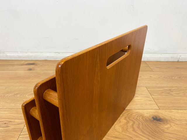 WMK # Stilvolle skandinavische Zeitungsablage aus hochwertigem Teakholz # Zeitungshalter Zeitungsständer Zeitungstisch Zeitschriftenständer Beistelltisch Danish Design Mid-Century 70er Vintage Teak