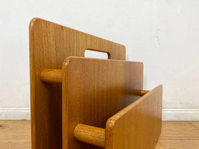 WMK # Stilvolle skandinavische Zeitungsablage aus hochwertigem Teakholz # Zeitungshalter Zeitungsständer Zeitungstisch Zeitschriftenständer Beistelltisch Danish Design Mid-Century 70er Vintage Teak