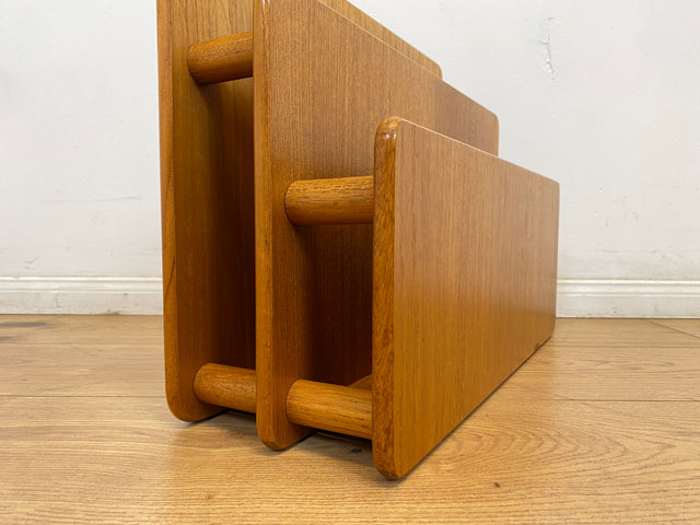 WMK # Stilvolle skandinavische Zeitungsablage aus hochwertigem Teakholz # Zeitungshalter Zeitungsständer Zeitungstisch Zeitschriftenständer Beistelltisch Danish Design Mid-Century 70er Vintage Teak