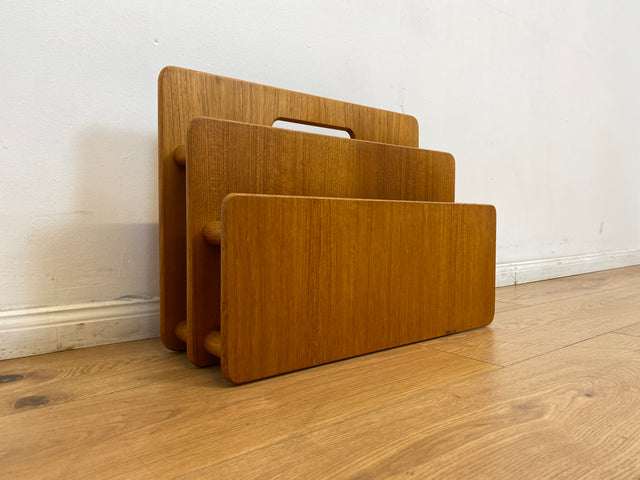 WMK # Stilvolle skandinavische Zeitungsablage aus hochwertigem Teakholz # Zeitungshalter Zeitungsständer Zeitungstisch Zeitschriftenständer Beistelltisch Danish Design Mid-Century 70er Vintage Teak