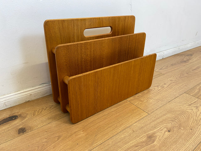 WMK # Stilvolle skandinavische Zeitungsablage aus hochwertigem Teakholz # Zeitungshalter Zeitungsständer Zeitungstisch Zeitschriftenständer Beistelltisch Danish Design Mid-Century 70er Vintage Teak