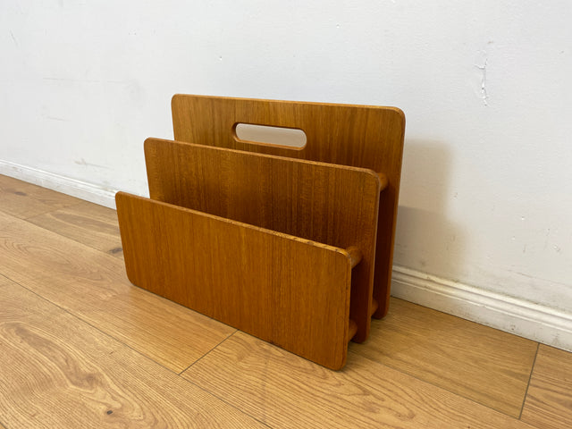 WMK # Stilvolle skandinavische Zeitungsablage aus hochwertigem Teakholz # Zeitungshalter Zeitungsständer Zeitungstisch Zeitschriftenständer Beistelltisch Danish Design Mid-Century 70er Vintage Teak