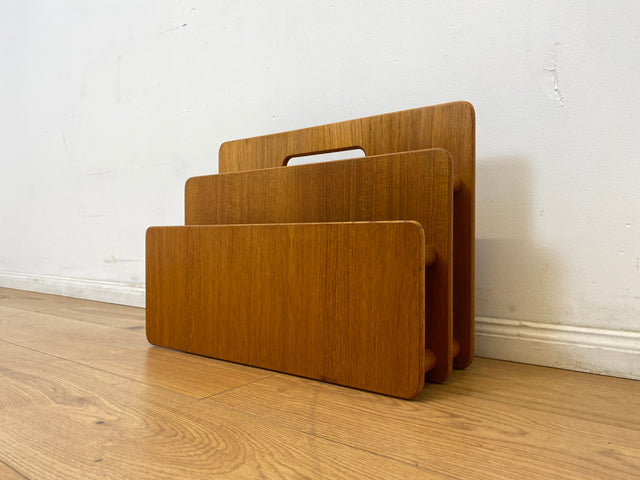WMK # Stilvolle skandinavische Zeitungsablage aus hochwertigem Teakholz # Zeitungshalter Zeitungsständer Zeitungstisch Zeitschriftenständer Beistelltisch Danish Design Mid-Century 70er Vintage Teak
