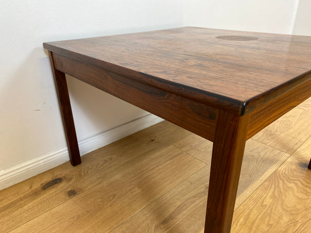 WMK # Stilvoller und gut erhaltener skandinavischer 70er Jahre Designer Couchtisch von Hansen & Nissen in Palisander # Wohnzimmertisch Beistelltisch Coffee Table Vintage Danish Design Rosewood