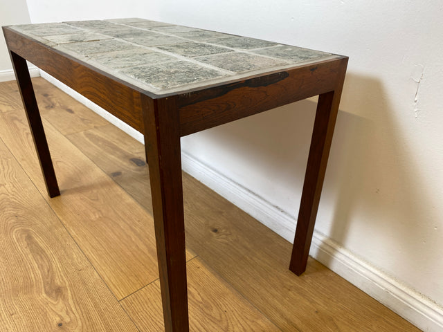 WMK # Hochwertiger & gut erhaltener skandinavischer Couchtisch aus Palisander mit robusten Fliesen # Wohnzimmertisch Beistelltisch Coffee Table Fliesentisch Mid-Century Danish Design Rosewood Vintage