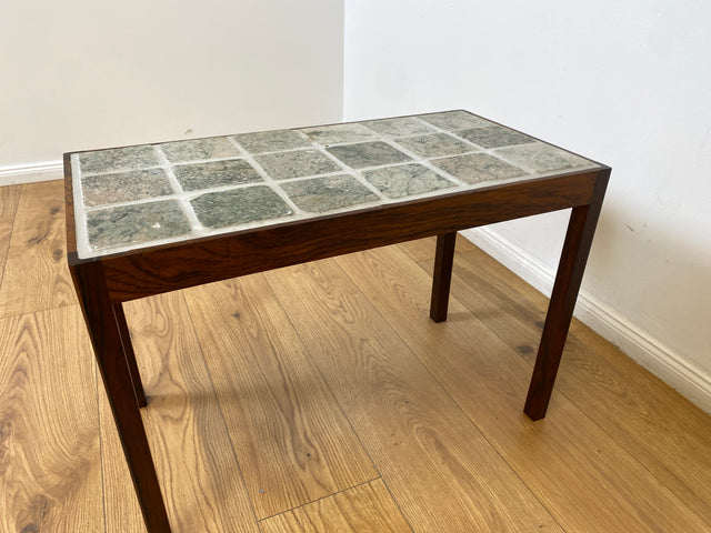 WMK # Hochwertiger & gut erhaltener skandinavischer Couchtisch aus Palisander mit robusten Fliesen # Wohnzimmertisch Beistelltisch Coffee Table Fliesentisch Mid-Century Danish Design Rosewood Vintage
