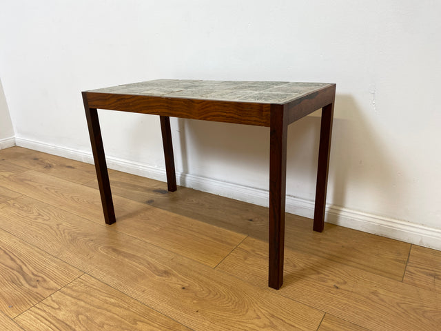 WMK # Hochwertiger & gut erhaltener skandinavischer Couchtisch aus Palisander mit robusten Fliesen # Wohnzimmertisch Beistelltisch Coffee Table Fliesentisch Mid-Century Danish Design Rosewood Vintage