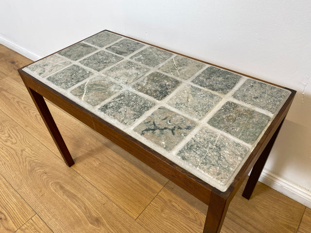 WMK # Hochwertiger & gut erhaltener skandinavischer Couchtisch aus Palisander mit robusten Fliesen # Wohnzimmertisch Beistelltisch Fliesentisch Coffee Table Mid-Century Danish Design Rosewood Vintage
