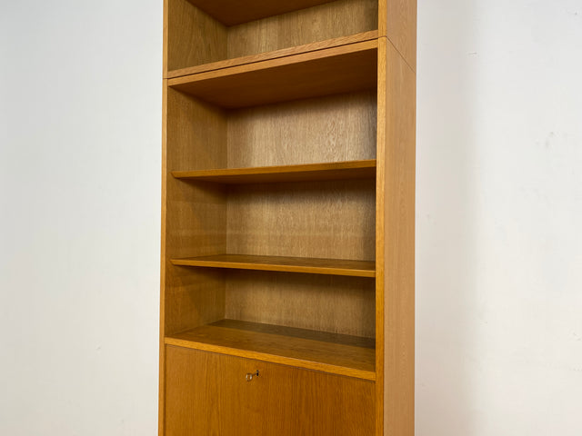 WMK # Hochwertiger skandinavischer Designer Sekretär von Poul Hundevad , Massivholz in Eiche mit Regal # Highboard Bücherregal Bücherschrank Sideboard Desk Danish Design Mid-Century Vintage Eichenholz