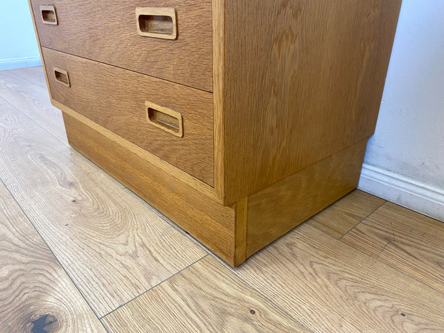 WMK # Hochwertiger skandinavischer Designer Sekretär von Poul Hundevad , Massivholz in Eiche mit Regal # Highboard Bücherregal Bücherschrank Sideboard Desk Danish Design Mid-Century Vintage Eichenholz